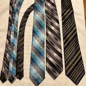 Van Heusen Blue and Gray Patterned Men's Tie Set